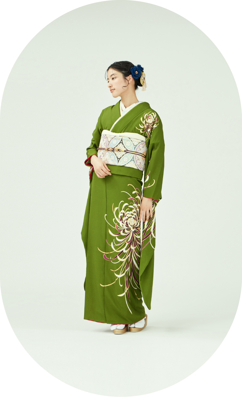 cono-HIKARI 咲く、菊　‐黄緑‐