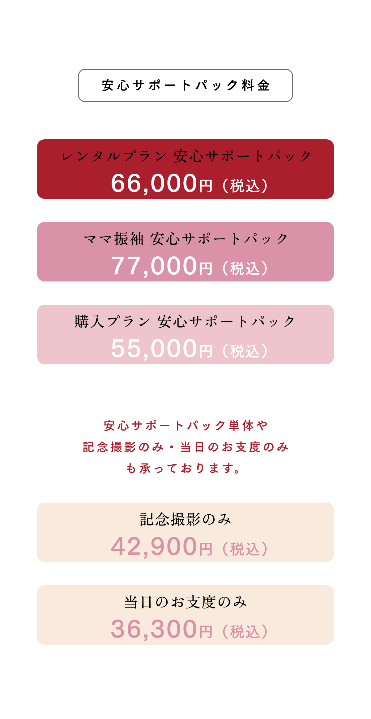 安心サポートパック 料金
