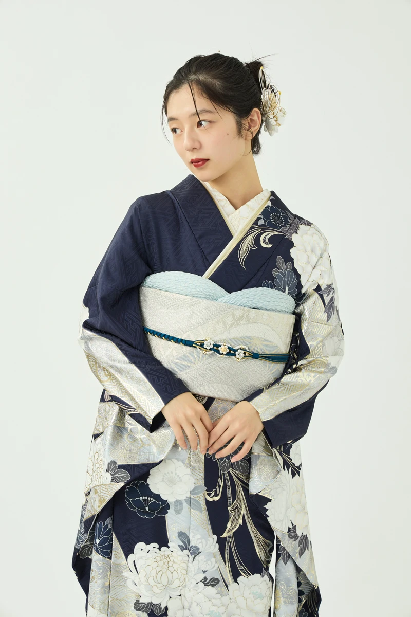 熨斗目牡丹／紺