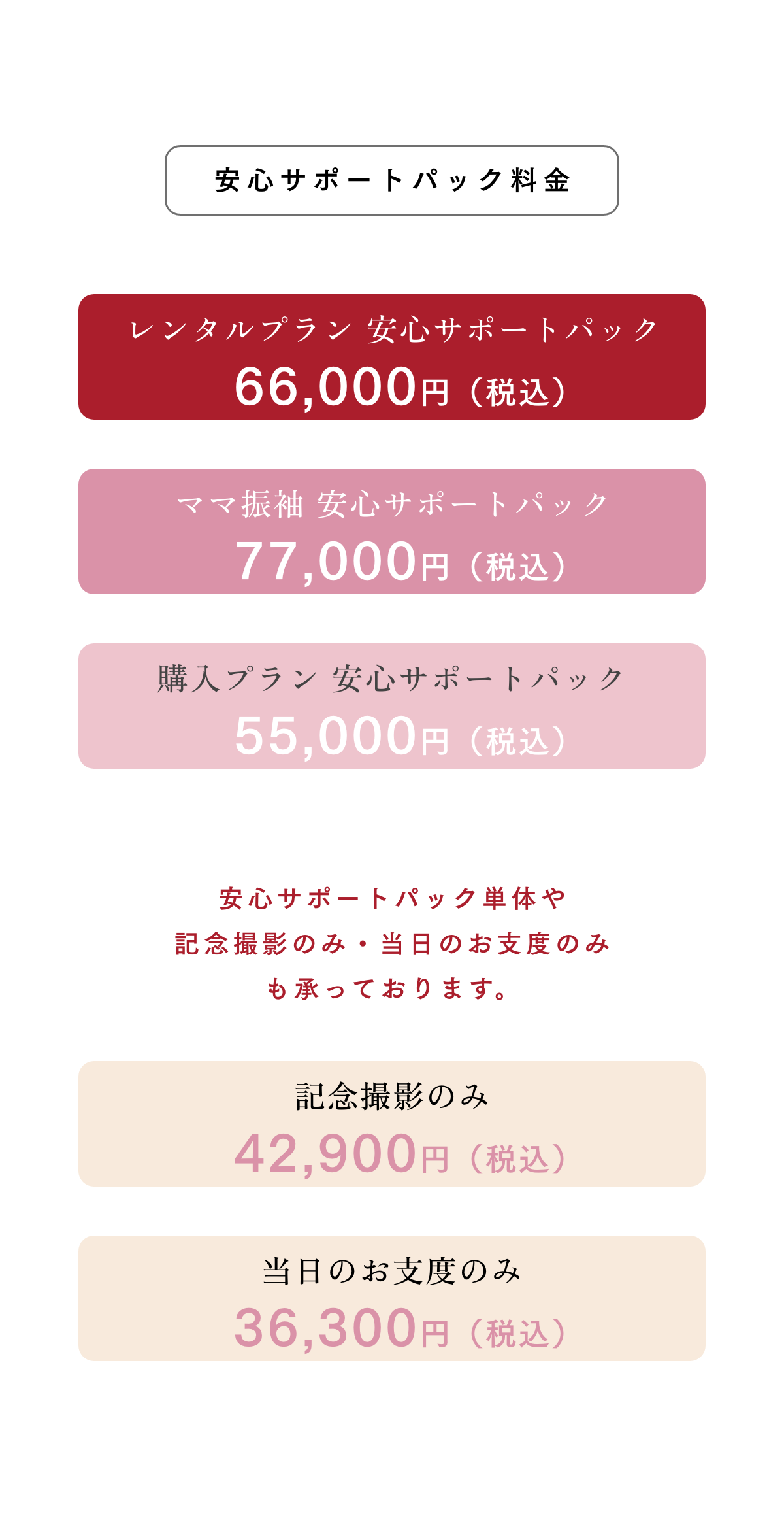 安心サポートパック 料金