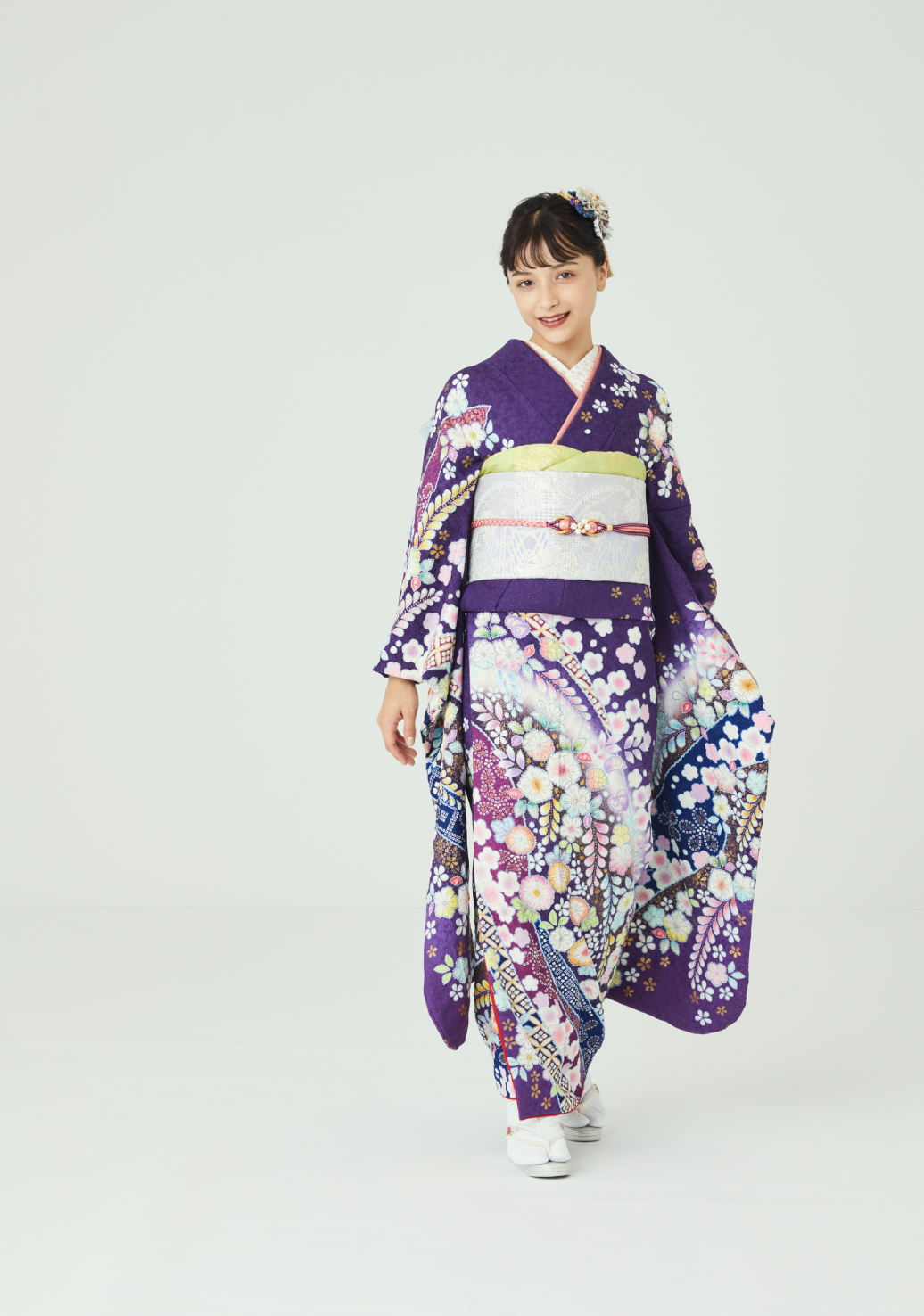 No S 61 辻が花 星彩 きものやまと 振袖レンタル ママ振袖 成人式の撮影から着付けまで