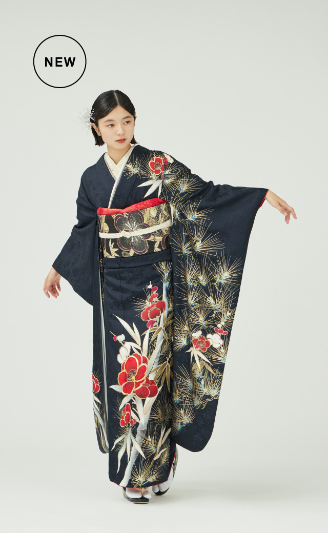 Y-38◇美品 正絹『グレープ×鳥』やまと誂製 Sサイズ 振袖 成人式 着物kimono_hyakka