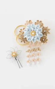 C7110100474010　髪飾り／雪花つまみ／空