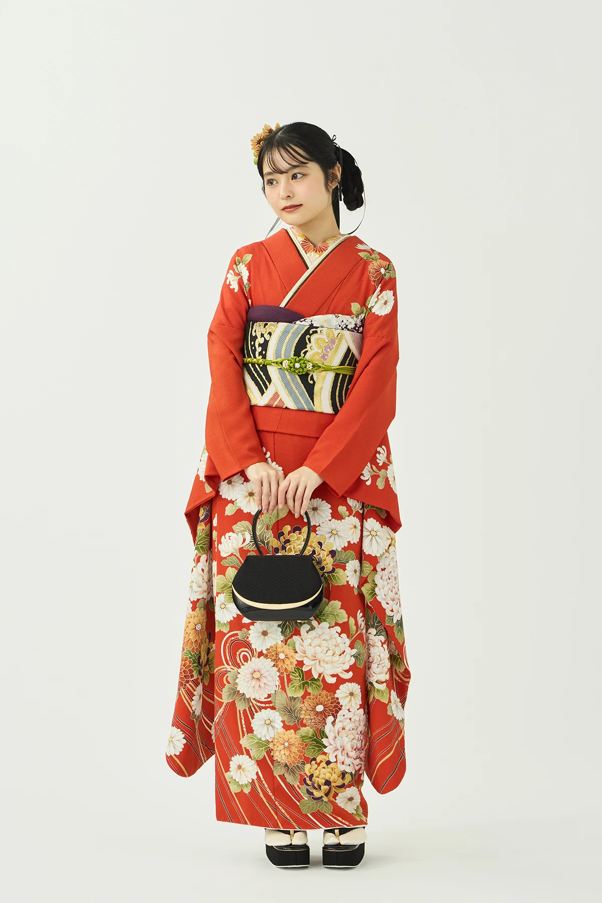 No：C1170100159011 振袖／菊水引／紅緋