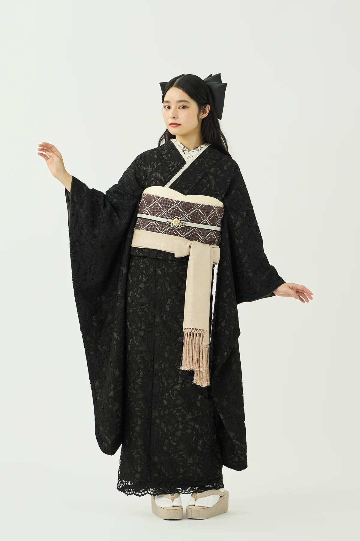 No：C1175100044011 振袖／レースの振袖／ノワール