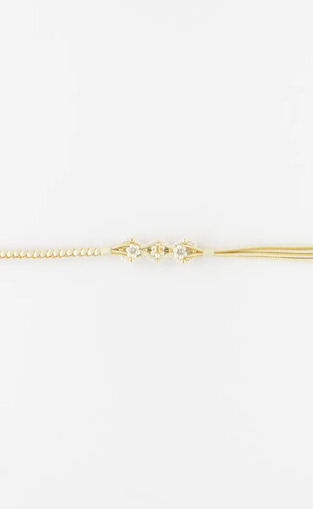 No：C7121101517010 帯締め／三連パール帯〆／白