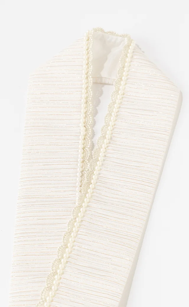 No：C7131100612010 重ね衿／おめかしパール／ホワイト