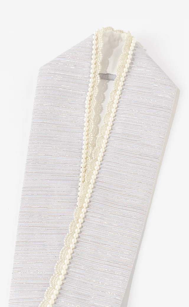 No：C7131100613010 重ね衿／おめかしパール／ライトグレー