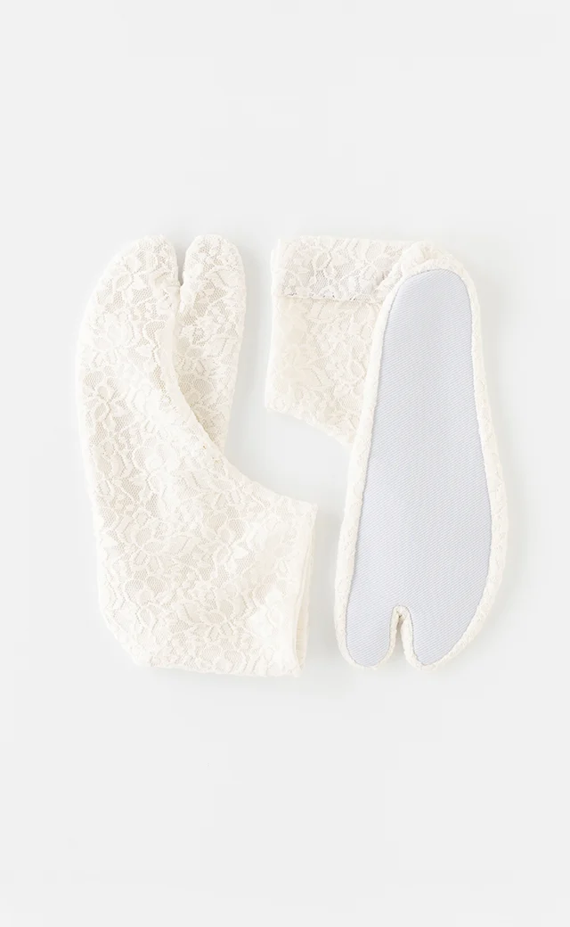 No：C7179100476010 足袋／おめかし足袋／フラワーレース／白